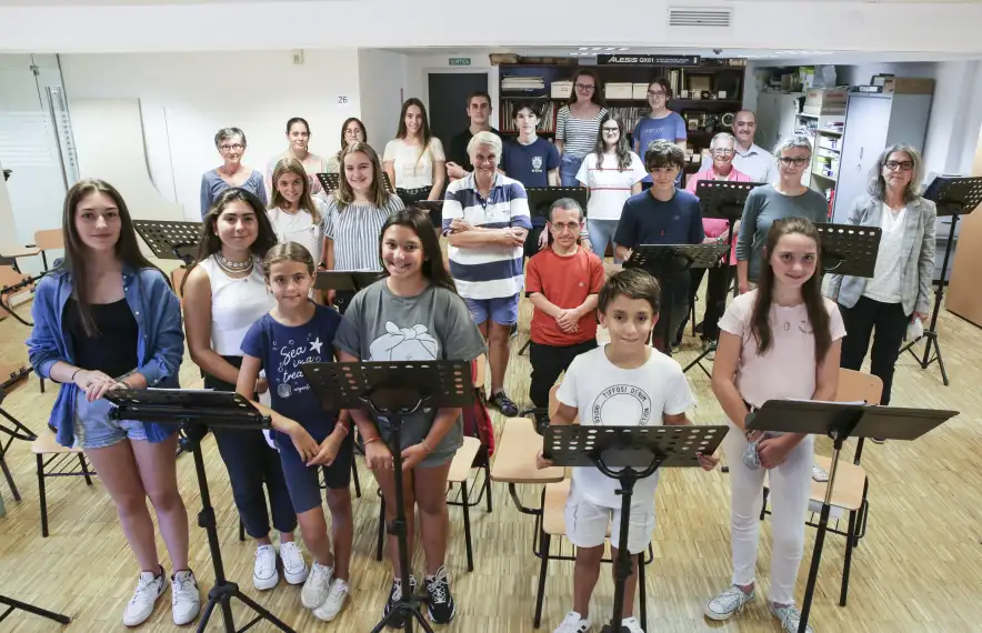 Metayer, a l’assaig d’ahir a La Llacuna, un dels últims que dirigeix en solitari.