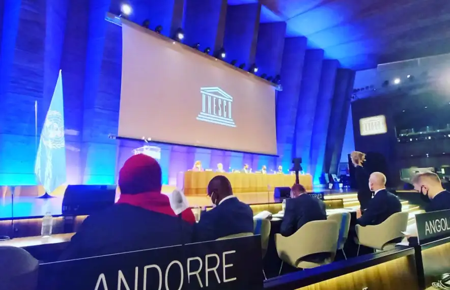 L'AGAD, present a la Conferència de les parts a París. Foto: Twitter AGAD