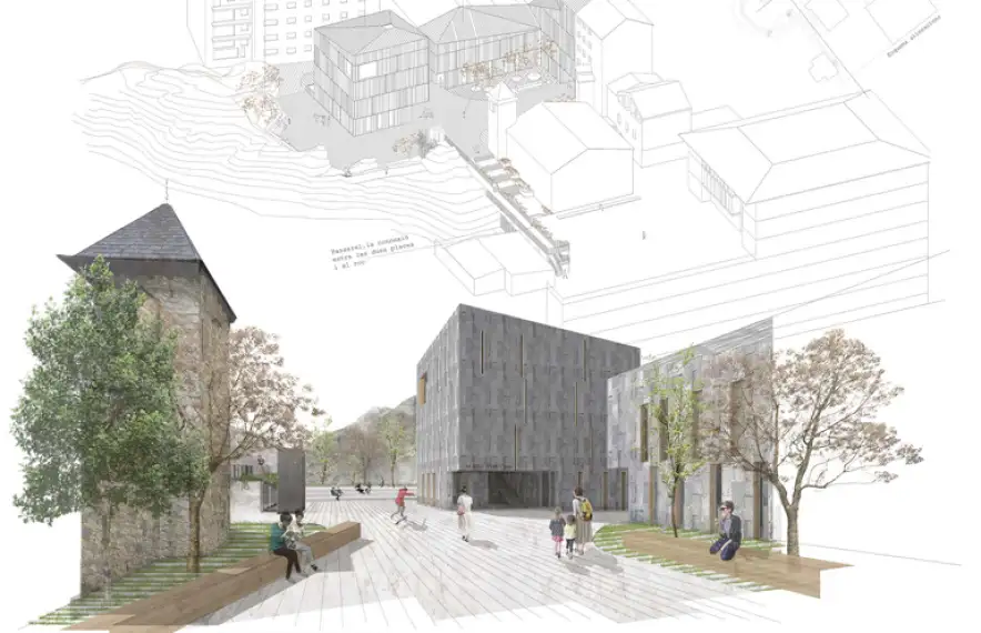 El projecte amb què Xavier Aleix va guanyar el gener del 2020 concurs per remodelar els jardins de Casa de la Vall i on proposava ubicar un arxiu i un museu.