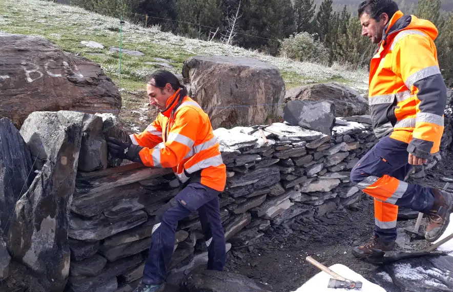 Durant els treballs.