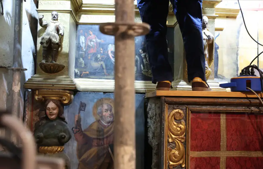 La taula amb l’adoració dels pastors, un dels elements més destacats del retaule.