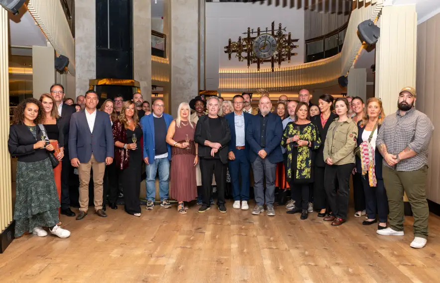 Foto de família al ministeri de Cultura a Encamp durant el sopar inaugural de l'Andorra Taste.
