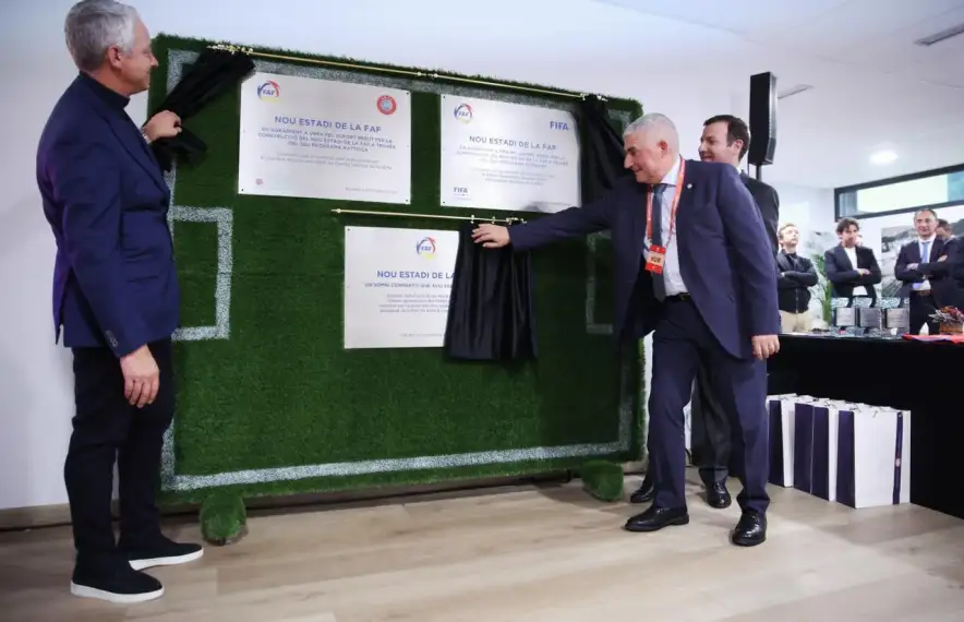 La FAF va inaugurar ahir, en un acte a la sala VIP, el Nou Estadi de la FAF a Encamp amb UEFA i FIFA.