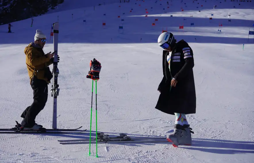 Joan Verdú entrenant-se a Val Senales abans de la Copa del Món.