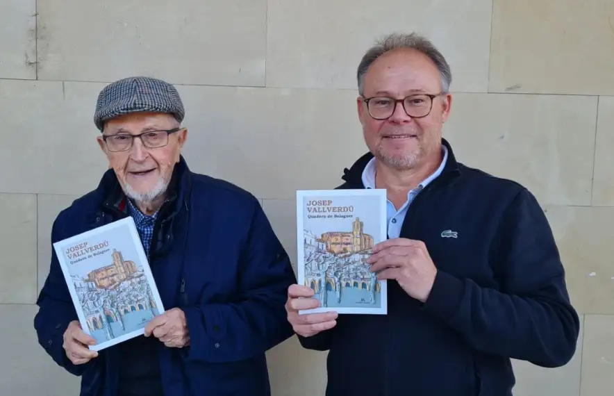 Vallverdú amb l’editor, Marcel·lí Pasqual.