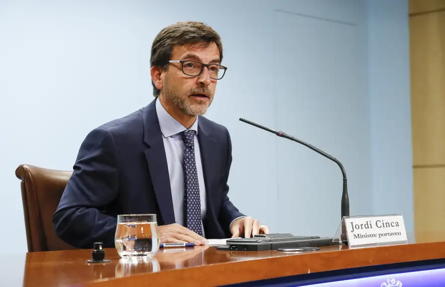 El portaveu de l’executiu, Jordi Cinca, en la compareixença posterior al consell de ministres d’ahir.