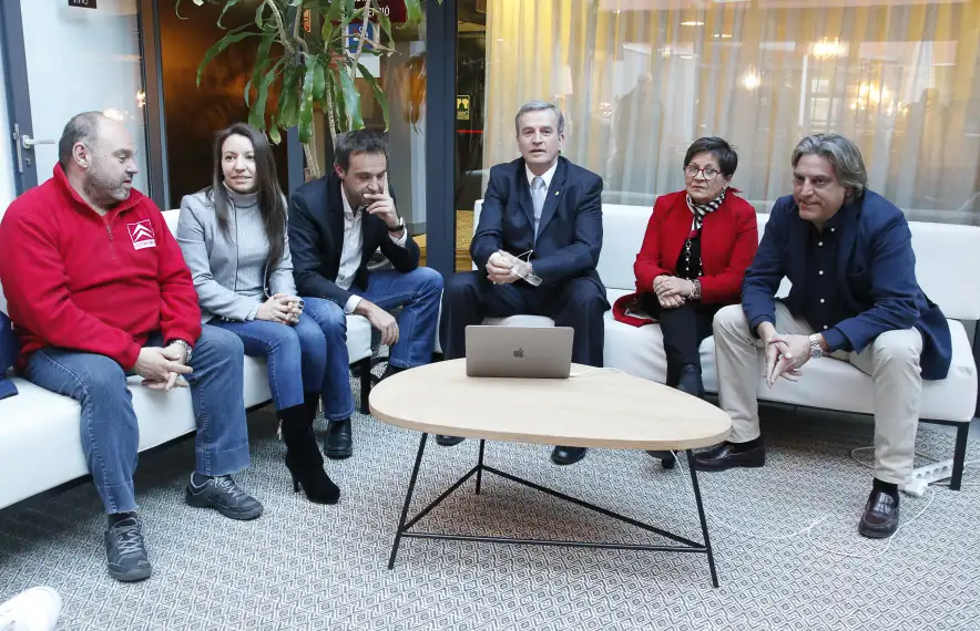 Ubach, Sorribes, Riba, Nomen, Mora i Gaytán en la presentació del projecte Andorra Sobirana.