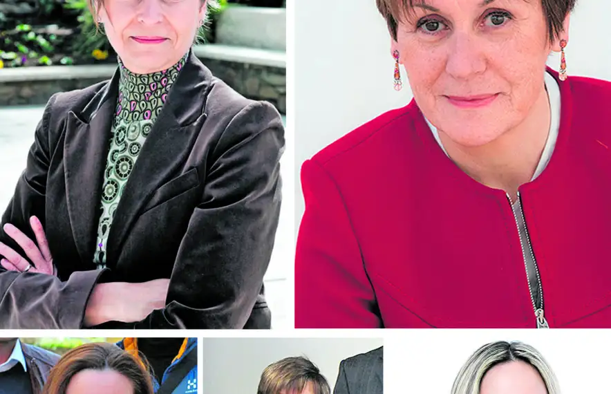 Susanna Vela (Partit Socialdemòcrata), Roser Suñé (Demòcrates), Raquel Fernàndez (Units pel Progrés d’Andorra), Paquita Mora (Andorra Sobirana) i Sandra Cano (Progressistes-SDP).