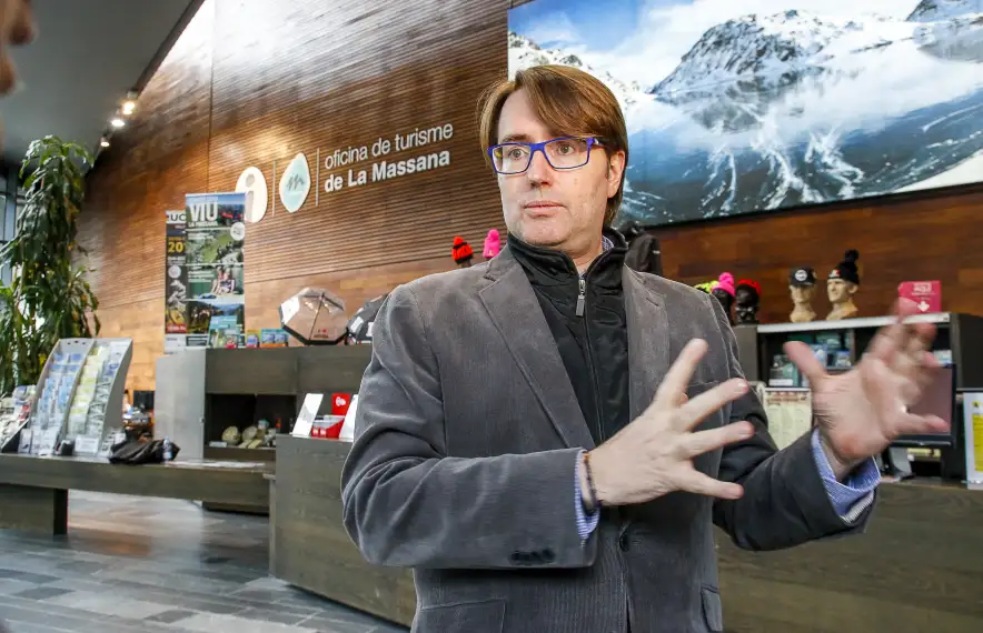 Carles Naudi, a l’Oficina de Turisme de la Massana, ahir.