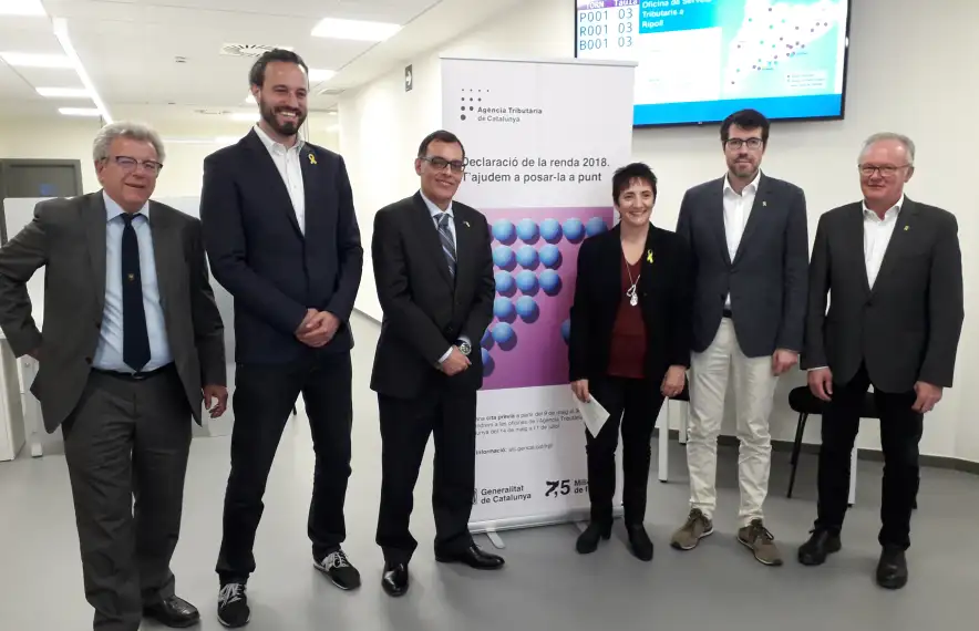 Un moment de la visita de la presidenta de l’Agència Tributària de Catalunya, Marta Espasa, a la Seu d’Urgell.