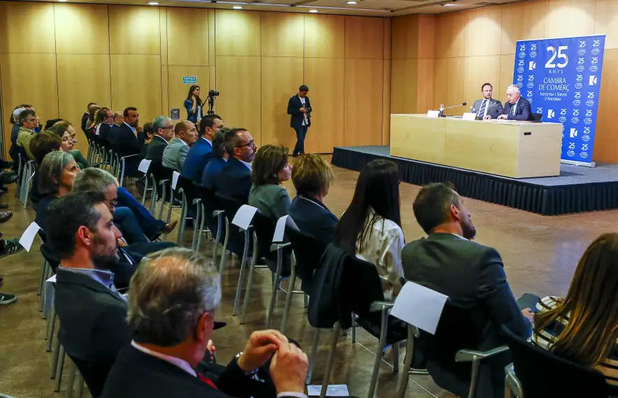 Un moment de la presentació de l'Informe econòmic 2018 de la CCIS.