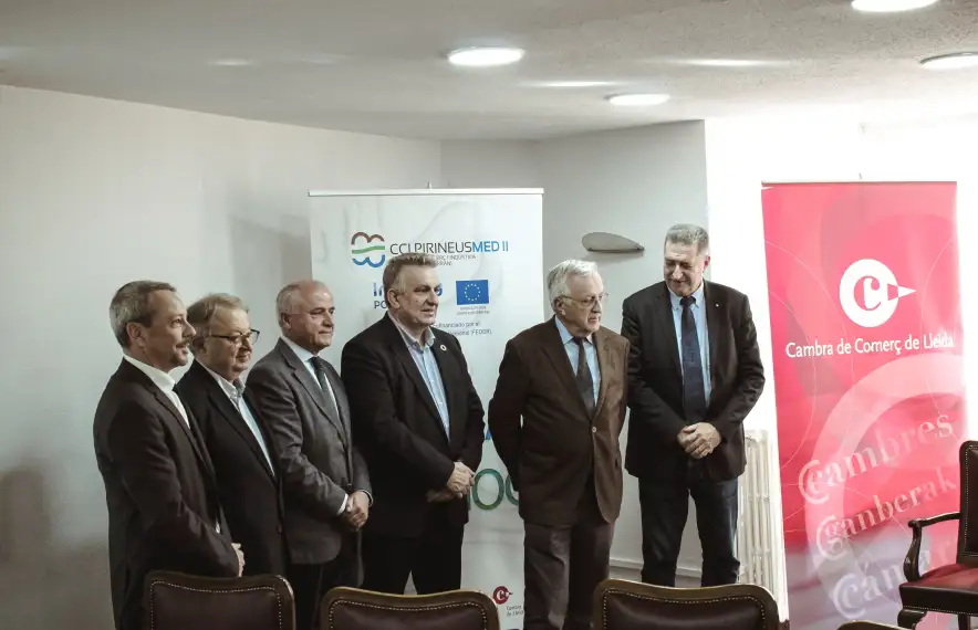 Els presidents de les cambres en la presentació del CCI PirineusMed II ahir a Lleida