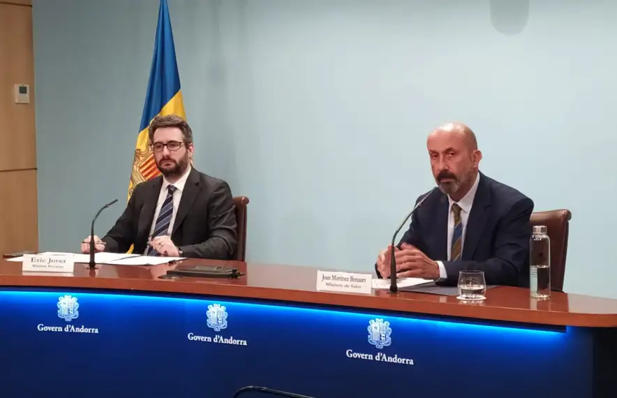 Eric Jover i Joan Martínez Benazet en la compareixença d'aquest migdia.