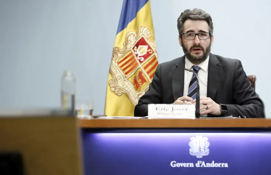 El ministre de Finances i portaveu de l’executiu, Eric Jover, en la compareixença d’ahir.