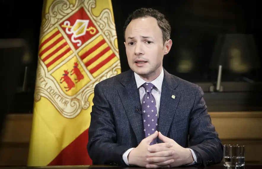 El cap de Govern, Xavier Espot, en un moment del discurs dirigit a la ciutadania.