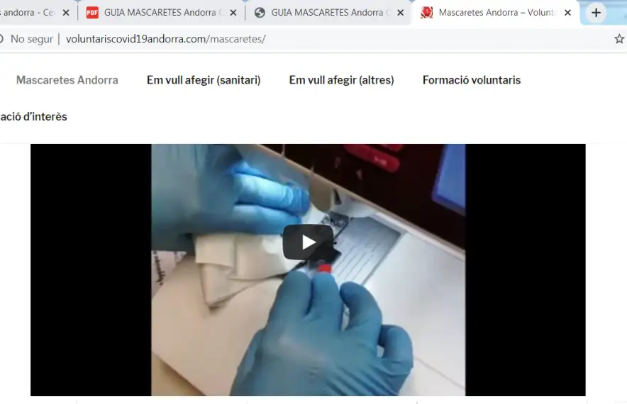 Captura del vídeo per elaborar les mascaretes.