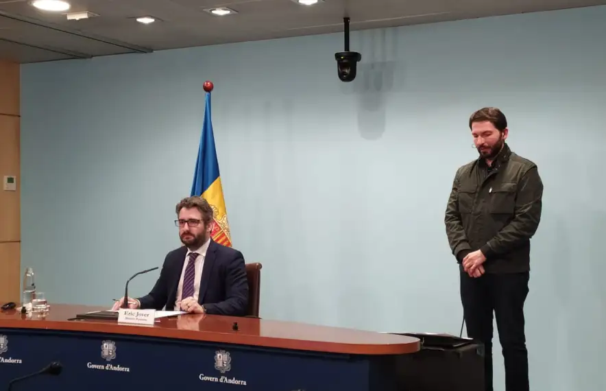 El ministre portaveu, Eric Jover, en la comapreixença d'aquest vespre.