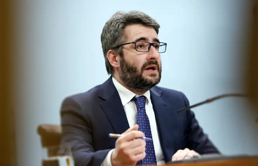 El ministre portaveu, Eric Jover, en la compareixença d’ahir al vespre.