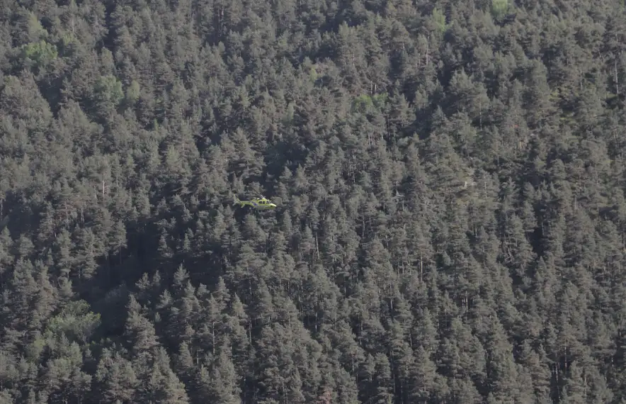L'helicòpter durant l'operatiu de rescat.