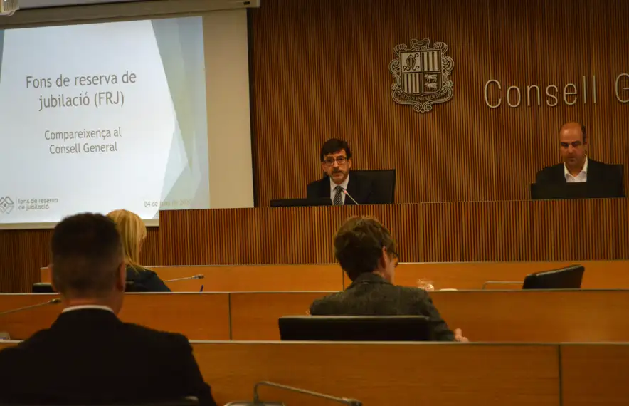 El president de la comissió gestora del Fons de Reserva de Jubilació, Jordi Cinca, va comparèixer a l’agost al Consell General.