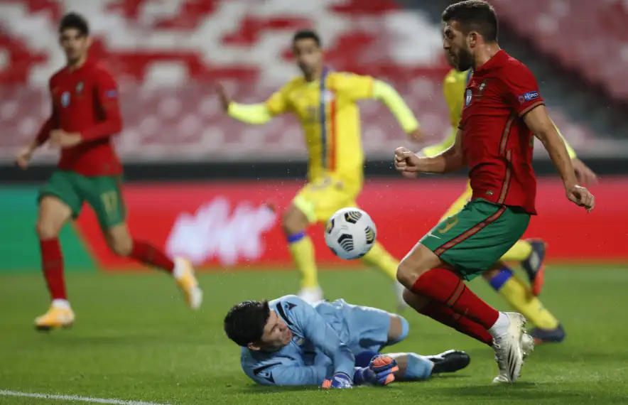 El davanter de l’Sporting de Braga, Paulinho, va marcar el dia del seu debut dos gols contra Andorra. Foto: FPF