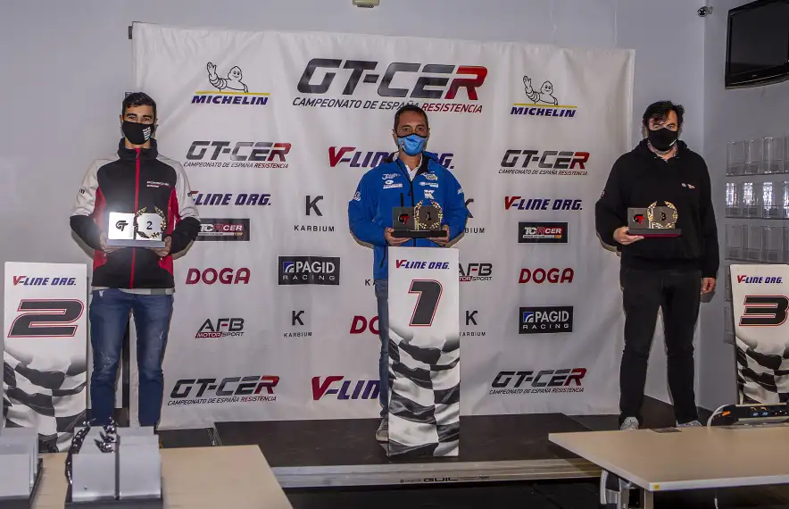 Joan Vinyes, al podi del CER, a Alcanyís. Foto: Fotoesport