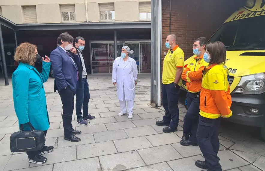 Un moment de la visita, aquest matí.