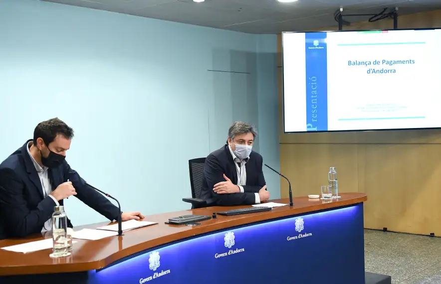 Marc Galabert i Joan Soler, durant la roda de premsa d'aquest matí.