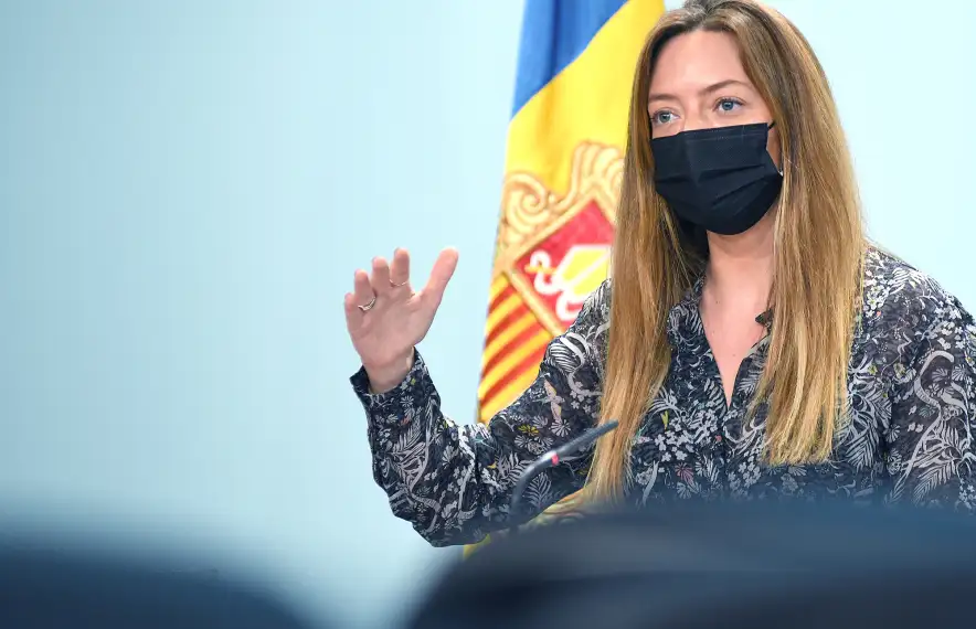 La secretària d'Estat de Salut, Helena Mas, en la roda de premsa d'aquest migdia.