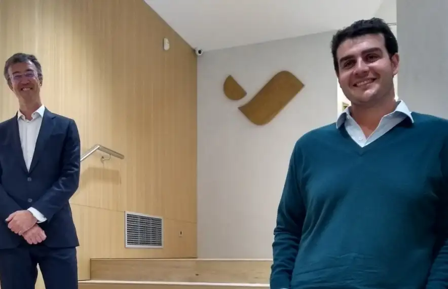 El director d'Inversions de Vall Banc i el fundador dde Microwd, Alejandro de León.