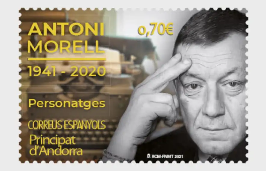 El segell dedicat a Antoni Morell, emès el 23 d’abril, té un valor postal de 70 cèntims.