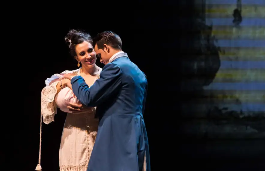 Salvador i el tenor cubà Andrés Sánchez Joglar, a la ‘Cecilia Valdés’ que va tancar l’última temporada, el maig al Claror.