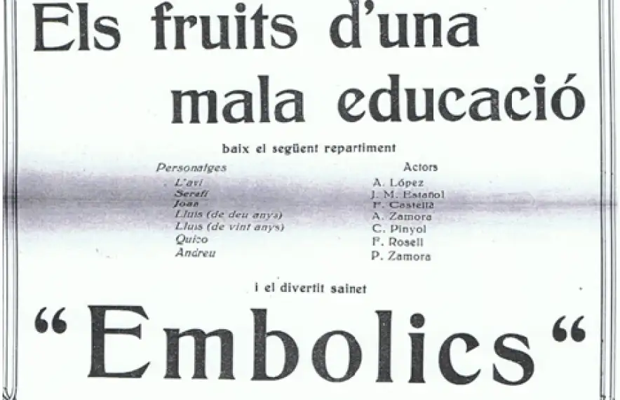 Cartell de ‘L’escola laica’, finalment titulada ‘Els fruits d’una mala educació’.