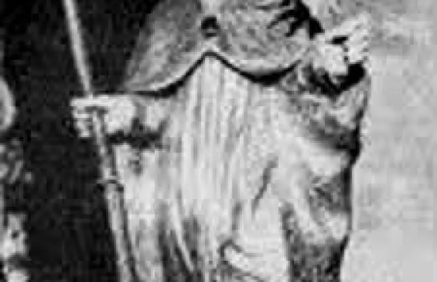 Imatge de sant Ot, el bisbe que va impulsar la construcció de l’actual catedral, amb l’astre rei a la mà.