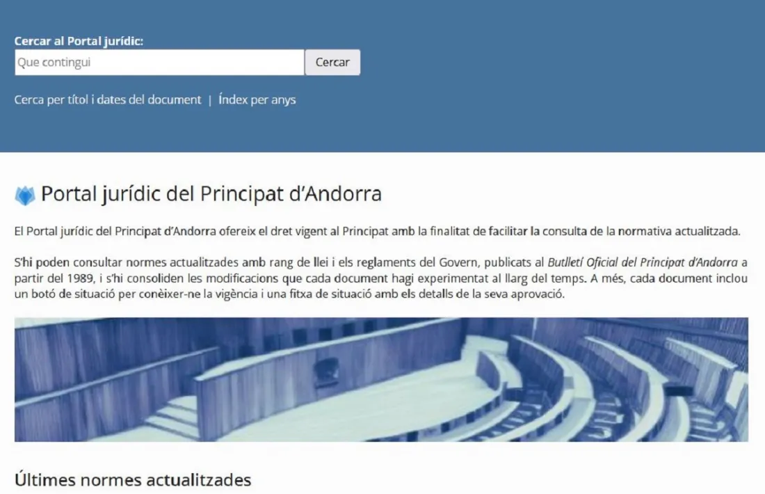 La web del Portal jurídic.