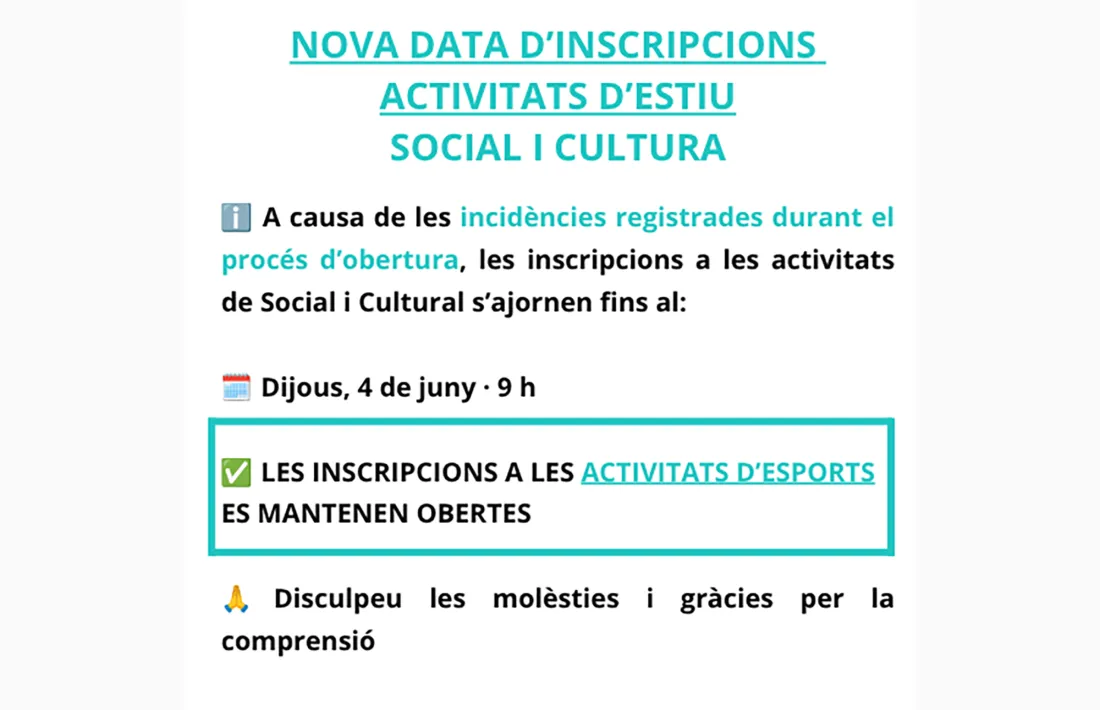 L'avís del Comú d'Andorra la Vella