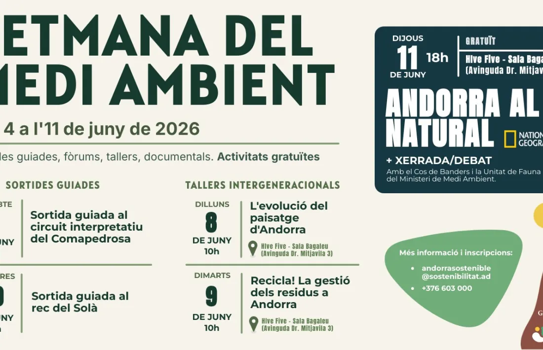El cartell de les activitats durant la Setmana del Medi Ambient.