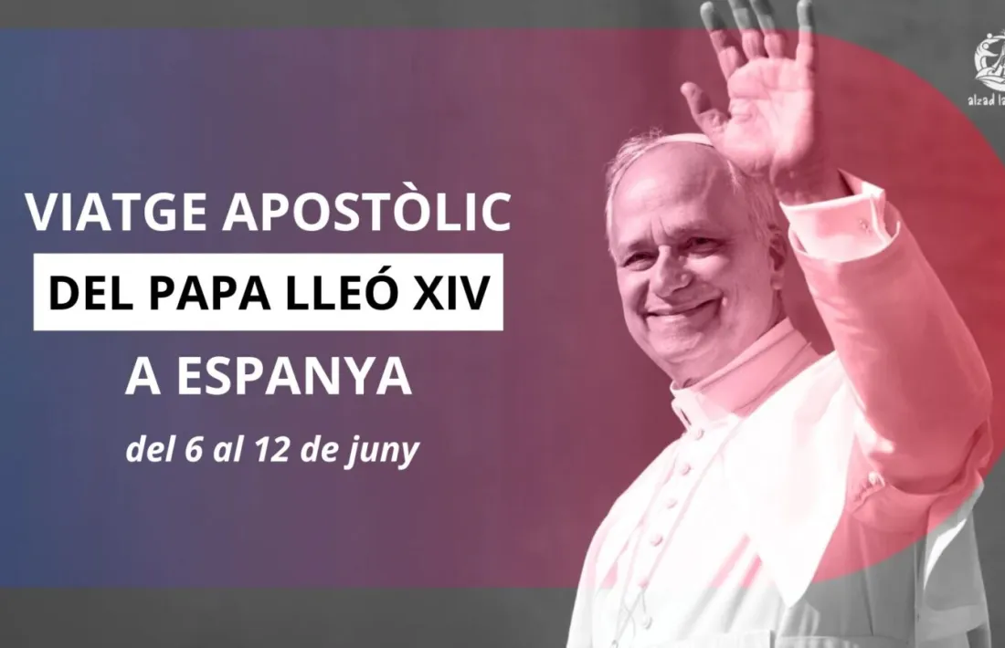Cartell anunciador de la visita del Papa.