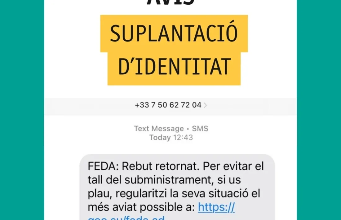 L'alerta que ha emès FEDA.