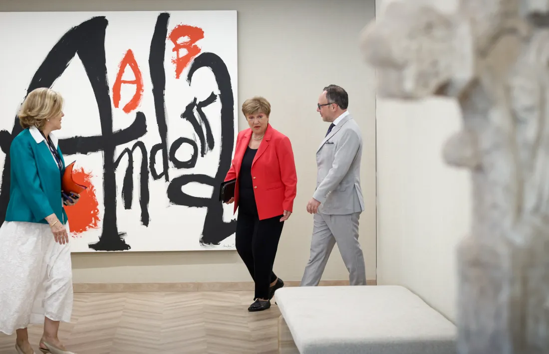 La directora gerent de l'FMI, Kristalina Georgieva, amb el cap de Govern, Xavier Espot.