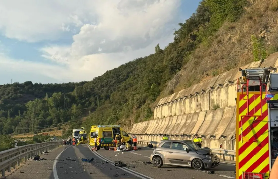 L'accident, a la N-145  a la sortida de la ciutat. 