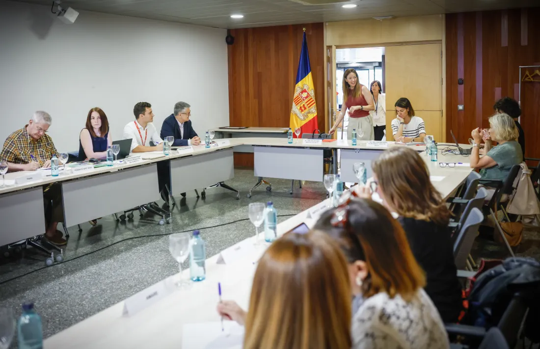 Un moment de la reunió del Pacte nacional de salut.