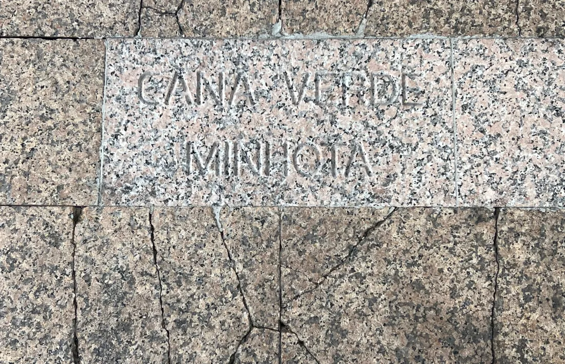 La cana verde minhota, dansa tradicional de l’Alto Minho, camuflada entre les rajoles veïnes.