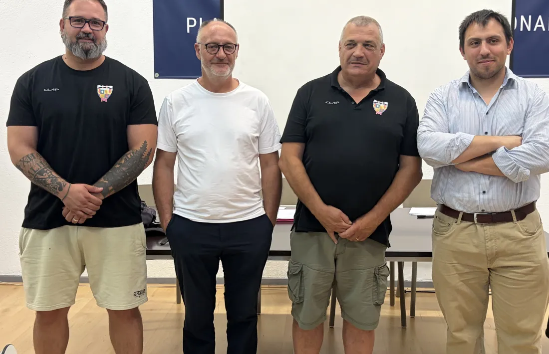 Èric Caporali, amb Gerard Soteras, Josep Casal i Stefano Tosati.