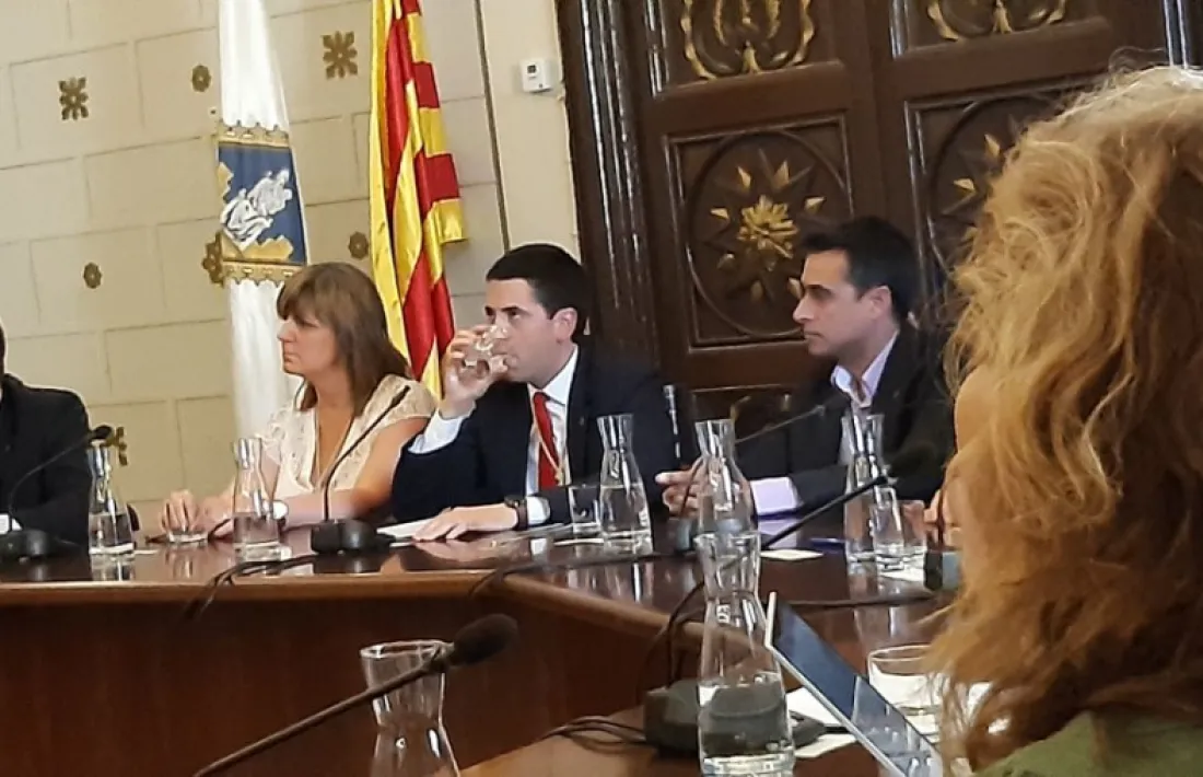 Joan Barrera al consistori, en la jornada que formalitzava l'arribada a l'alcaldia, en 2023. 