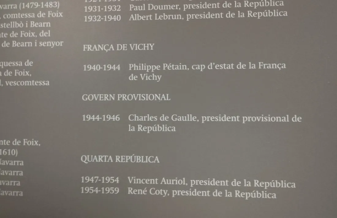 Pétain, a la llista de coprinceps francesos del Consell Geenral.