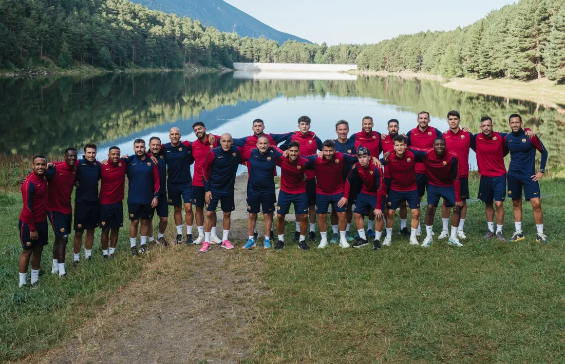 El Barça de futbol sala, al Llac d'Engolasters.