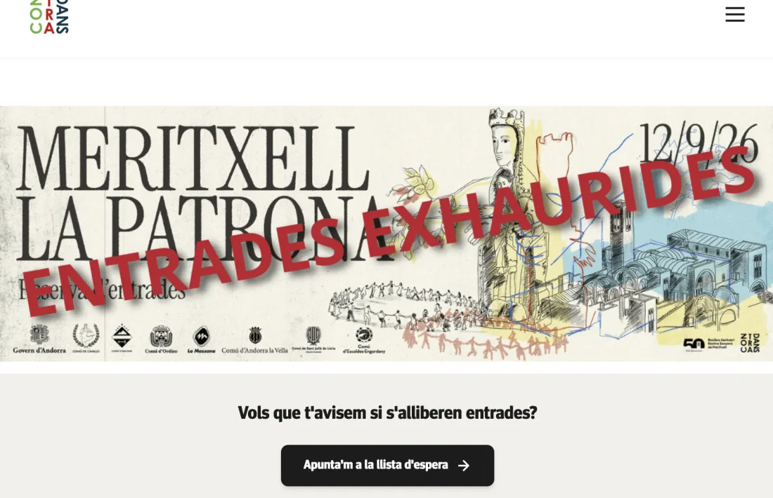 L'avís que les entrades per a l'espectacle estan exhaurides.