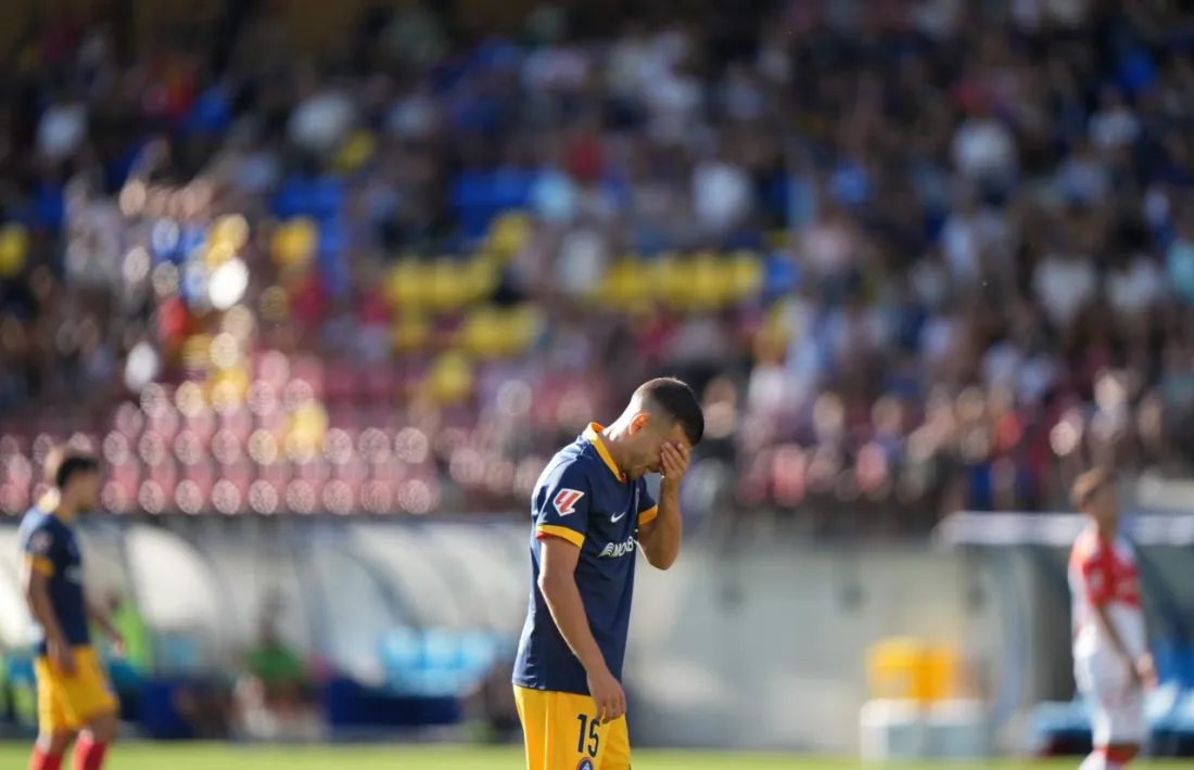 Jordi Cano, la viva imatge del partit contra l'Eibar.