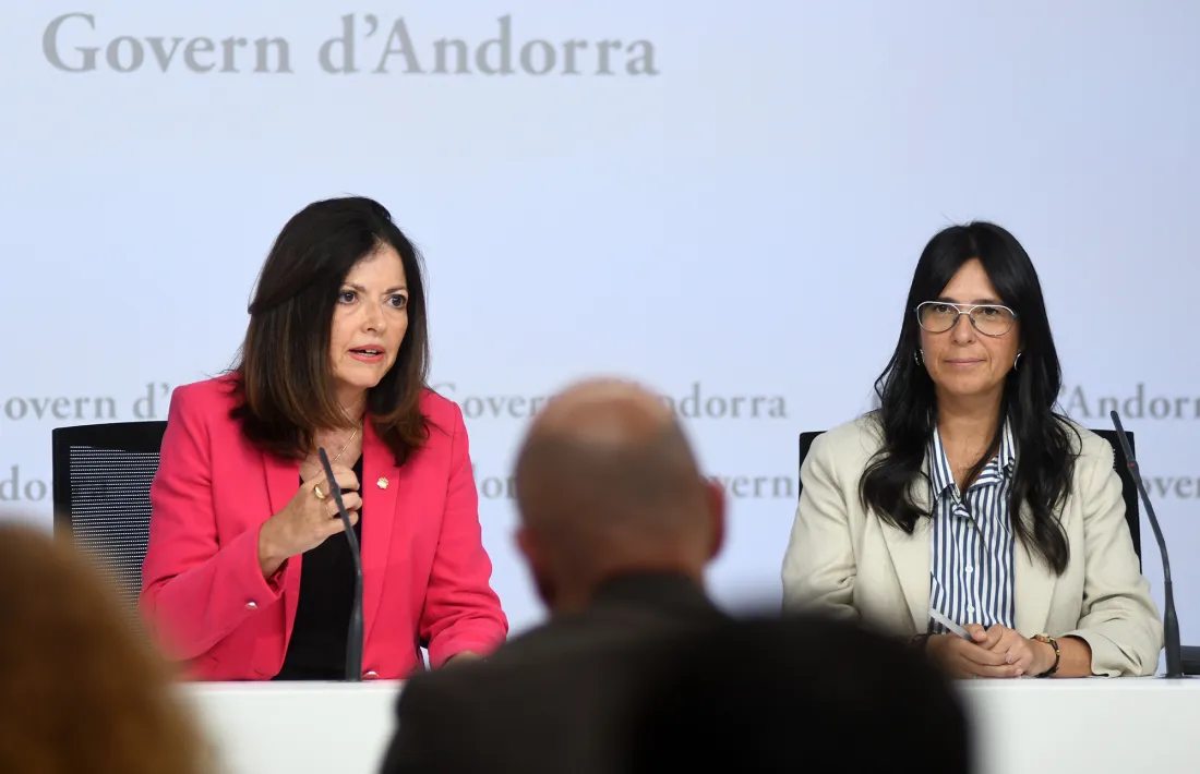 Imma Tor i Dàmaris Castellanos, avui durant la presentació del conveni.